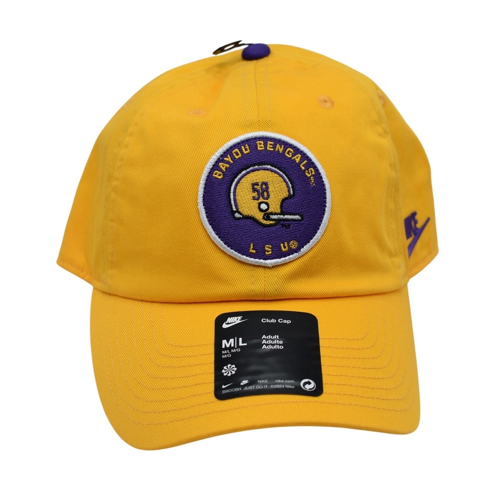 Nike LSU Legacy Football Helmet Logo Adjustable Strapback Club Cap Hat NEW
